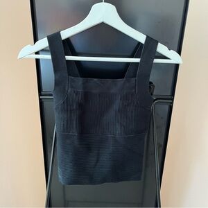 Abercrombie Ribbed Square-neck Tank in Black Size XS